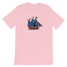 Pirate Schooner Unisex T-Shirt, Collection Ships & Boats-Pink-S-Tamed Winds-tshirt-shop-and-sailing-blog-www-tamedwinds-com