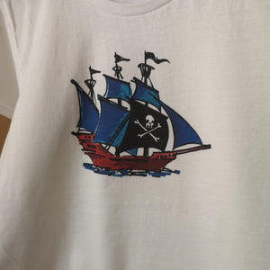 Pirate Schooner Unisex T-Shirt, Collection Ships & Boats-Tamed Winds-tshirt-shop-and-sailing-blog-www-tamedwinds-com