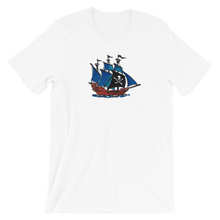 Pirate Schooner Unisex T-Shirt, Collection Ships & Boats-White-XS-Tamed Winds-tshirt-shop-and-sailing-blog-www-tamedwinds-com