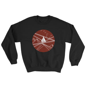Red Stormy Big Dipper Unisex Crewneck Sweatshirt, Collection Fjaka-Black-S-Tamed Winds-tshirt-shop-and-sailing-blog-www-tamedwinds-com