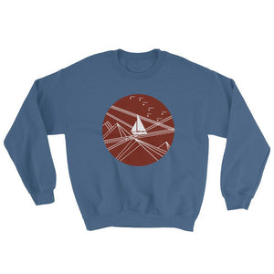 Red Stormy Big Dipper Unisex Crewneck Sweatshirt, Collection Fjaka-Indigo Blue-S-Tamed Winds-tshirt-shop-and-sailing-blog-www-tamedwinds-com