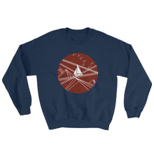 Red Stormy Big Dipper Unisex Crewneck Sweatshirt, Collection Fjaka-Navy-S-Tamed Winds-tshirt-shop-and-sailing-blog-www-tamedwinds-com