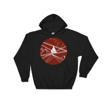 Red Stormy Big Dipper Unisex Hooded Sweatshirt, Collection Fjaka-Black-S-Tamed Winds-tshirt-shop-and-sailing-blog-www-tamedwinds-com
