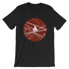 Red Stormy Big Dipper Unisex T-Shirt, Collection Fjaka-Black-S-Tamed Winds-tshirt-shop-and-sailing-blog-www-tamedwinds-com