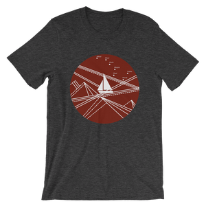 Red Stormy Big Dipper Unisex T-Shirt, Collection Fjaka-Dark Grey Heather-S-Tamed Winds-tshirt-shop-and-sailing-blog-www-tamedwinds-com