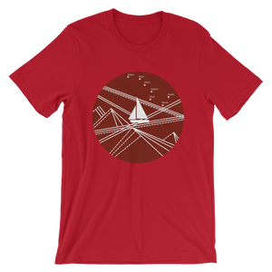 Red Stormy Big Dipper Unisex T-Shirt, Collection Fjaka-Red-S-Tamed Winds-tshirt-shop-and-sailing-blog-www-tamedwinds-com