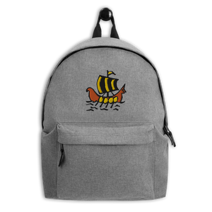 Roman Galleon Embroidered Backpack, Collection Ships & Boats-Tamed Winds-tshirt-shop-and-sailing-blog-www-tamedwinds-com