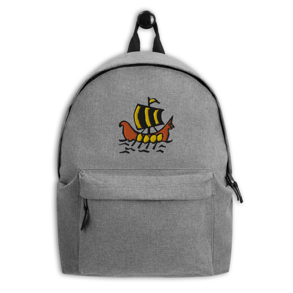 Roman Galleon Embroidered Backpack, Collection Ships & Boats-Tamed Winds-tshirt-shop-and-sailing-blog-www-tamedwinds-com