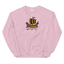 Roman Galleon Unisex Crewneck Sweatshirt, Collection Ships & Boats-Light Pink-S-Tamed Winds-tshirt-shop-and-sailing-blog-www-tamedwinds-com