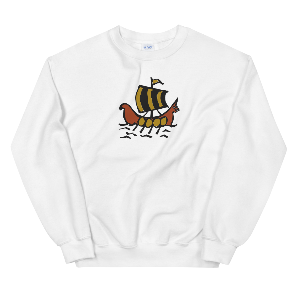 Roman Galleon Unisex Crewneck Sweatshirt, Collection Ships & Boats-White-S-Tamed Winds-tshirt-shop-and-sailing-blog-www-tamedwinds-com
