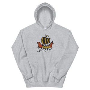 Roman Galleon Unisex Hooded Sweatshirt, Collection Ships & Boats-Sport Grey-S-Tamed Winds-tshirt-shop-and-sailing-blog-www-tamedwinds-com