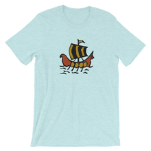 Roman Galleon Unisex T-Shirt, Collection Ships & Boats-Heather Prism Ice Blue-XS-Tamed Winds-tshirt-shop-and-sailing-blog-www-tamedwinds-com