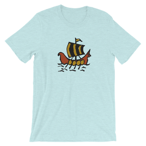 Roman Galleon Unisex T-Shirt, Collection Ships & Boats-Heather Prism Ice Blue-XS-Tamed Winds-tshirt-shop-and-sailing-blog-www-tamedwinds-com