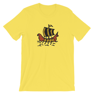 Roman Galleon Unisex T-Shirt, Collection Ships & Boats-Yellow-S-Tamed Winds-tshirt-shop-and-sailing-blog-www-tamedwinds-com