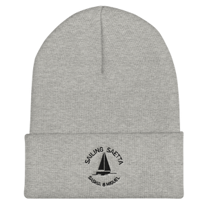 Sailing Saetta Cuffed Beanie, Embroidered Logo-Heather Grey-Tamed Winds-tshirt-shop-and-sailing-blog-www-tamedwinds-com