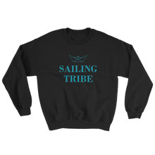 Sailing Tribe Unisex Crewneck Sweatshirt, Collection Origami Boat-Black-S-Tamed Winds-tshirt-shop-and-sailing-blog-www-tamedwinds-com