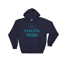Sailing Tribe Unisex Hooded Sweatshirt, Collection Origami Boat-Navy-S-Tamed Winds-tshirt-shop-and-sailing-blog-www-tamedwinds-com