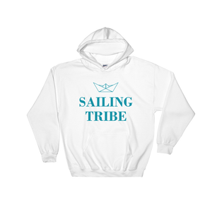 Sailing Tribe Unisex Hooded Sweatshirt, Collection Origami Boat-White-S-Tamed Winds-tshirt-shop-and-sailing-blog-www-tamedwinds-com