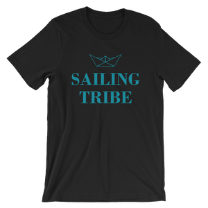 Sailing Tribe Unisex T-Shirt, Collection Origami Boat-Black-S-Tamed Winds-tshirt-shop-and-sailing-blog-www-tamedwinds-com