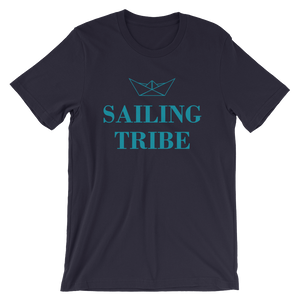 Sailing Tribe Unisex T-Shirt, Collection Origami Boat-Navy-S-Tamed Winds-tshirt-shop-and-sailing-blog-www-tamedwinds-com