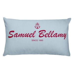 Samuel Bellamy Light Grayish Blue Decorative Pillow, Collection Pirate Tales-Tamed Winds-tshirt-shop-and-sailing-blog-www-tamedwinds-com