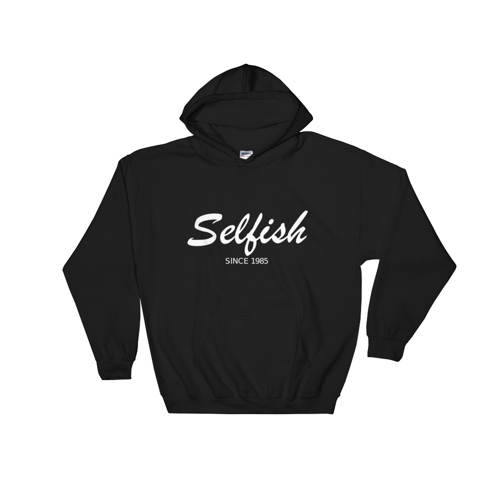 Selfish Unisex Hooded Sweatshirt, Collection Nicknames-Black-S-Tamed Winds-tshirt-shop-and-sailing-blog-www-tamedwinds-com