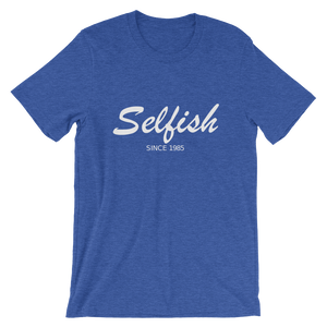 Selfish Unisex T-Shirt, Collection Nicknames-Heather True Royal-S-Tamed Winds-tshirt-shop-and-sailing-blog-www-tamedwinds-com