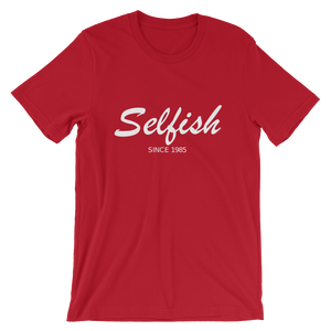 Selfish Unisex T-Shirt, Collection Nicknames-Red-S-Tamed Winds-tshirt-shop-and-sailing-blog-www-tamedwinds-com