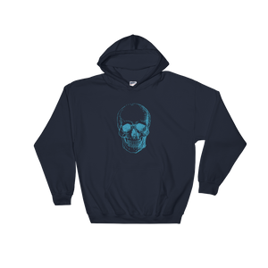 Skull Unisex Hooded Sweatshirt, Collection Jolly Roger-Navy-S-Tamed Winds-tshirt-shop-and-sailing-blog-www-tamedwinds-com