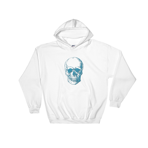 Skull Unisex Hooded Sweatshirt, Collection Jolly Roger-White-S-Tamed Winds-tshirt-shop-and-sailing-blog-www-tamedwinds-com