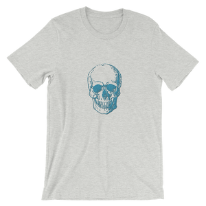Skull Unisex T-Shirt, Collection Jolly Roger-Athletic Heather-S-Tamed Winds-tshirt-shop-and-sailing-blog-www-tamedwinds-com