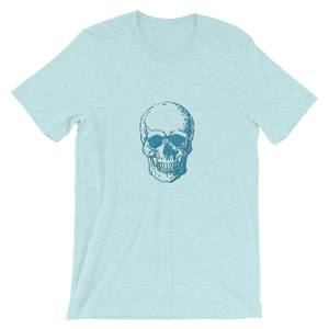 Skull Unisex T-Shirt, Collection Jolly Roger-Heather Prism Ice Blue-S-Tamed Winds-tshirt-shop-and-sailing-blog-www-tamedwinds-com