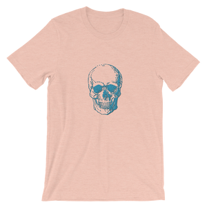 Skull Unisex T-Shirt, Collection Jolly Roger-Heather Prism Peach-S-Tamed Winds-tshirt-shop-and-sailing-blog-www-tamedwinds-com