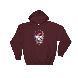 Starman Skull Unisex Hooded Sweatshirt, Collection Jolly Roger-Maroon-S-Tamed Winds-tshirt-shop-and-sailing-blog-www-tamedwinds-com