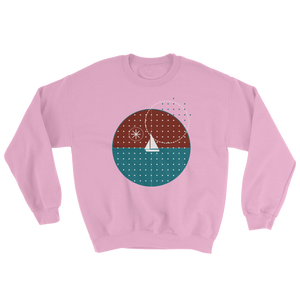 Starry Night Unisex Crewneck Sweatshirt, Collection Fjaka-Light Pink-S-Tamed Winds-tshirt-shop-and-sailing-blog-www-tamedwinds-com