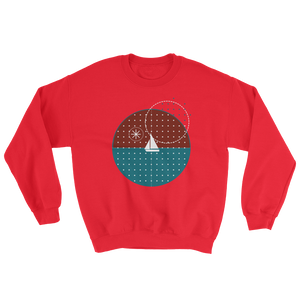 Starry Night Unisex Crewneck Sweatshirt, Collection Fjaka-Red-S-Tamed Winds-tshirt-shop-and-sailing-blog-www-tamedwinds-com