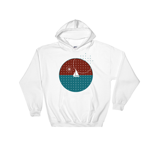 Starry Night Unisex Hooded Sweatshirt, Collection Fjaka-White-S-Tamed Winds-tshirt-shop-and-sailing-blog-www-tamedwinds-com