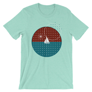 Starry Night Unisex T-Shirt, Collection Fjaka-Heather Mint-S-Tamed Winds-tshirt-shop-and-sailing-blog-www-tamedwinds-com