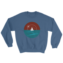 Sunset Unisex Crewneck Sweatshirt, Collection Fjaka-Indigo Blue-S-Tamed Winds-tshirt-shop-and-sailing-blog-www-tamedwinds-com