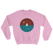 Sunset Unisex Crewneck Sweatshirt, Collection Fjaka-Light Pink-S-Tamed Winds-tshirt-shop-and-sailing-blog-www-tamedwinds-com