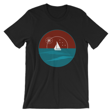 Sunset Unisex T-Shirt, Collection Fjaka-Black-S-Tamed Winds-tshirt-shop-and-sailing-blog-www-tamedwinds-com