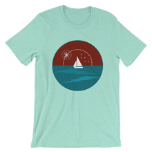 Sunset Unisex T-Shirt, Collection Fjaka-Heather Mint-S-Tamed Winds-tshirt-shop-and-sailing-blog-www-tamedwinds-com