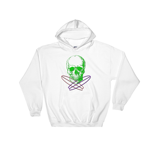 Surfer Skull Unisex Hooded Sweatshirt, Collection Jolly Roger-White-S-Tamed Winds-tshirt-shop-and-sailing-blog-www-tamedwinds-com