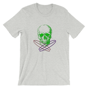 Surfer Skull Unisex T-Shirt, Collection Jolly Roger-Athletic Heather-S-Tamed Winds-tshirt-shop-and-sailing-blog-www-tamedwinds-com