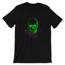 Surfer Skull Unisex T-Shirt, Collection Jolly Roger-Black Heather-S-Tamed Winds-tshirt-shop-and-sailing-blog-www-tamedwinds-com