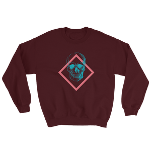 Toxic Skull Unisex Crewneck Sweatshirt, Collection Jolly Roger-Maroon-S-Tamed Winds-tshirt-shop-and-sailing-blog-www-tamedwinds-com