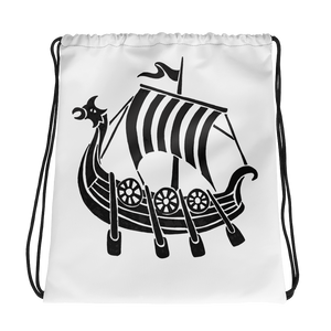 Viking Longship Drawstring Bag, Collection Ships & Boats-Tamed Winds-tshirt-shop-and-sailing-blog-www-tamedwinds-com
