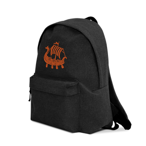 Viking Longship Embroidered Backpack, Collection Ships & Boats-Tamed Winds-tshirt-shop-and-sailing-blog-www-tamedwinds-com