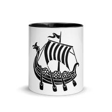 Viking Longship Mug With Black Color Inside 325 ml, Collection Ships & Boats-Tamed Winds-tshirt-shop-and-sailing-blog-www-tamedwinds-com