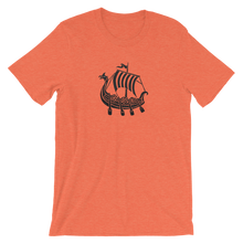 Viking Longship Unisex T-Shirt, Collection Ships & Boats-Heather Orange-S-Tamed Winds-tshirt-shop-and-sailing-blog-www-tamedwinds-com